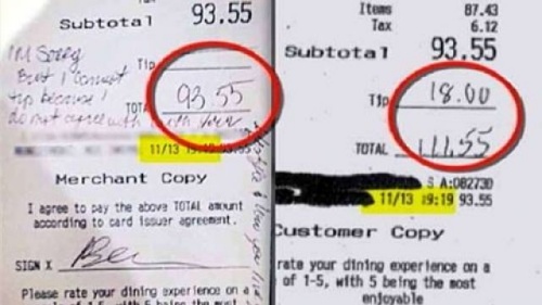 Haber | Eşcinsel garsona şoke eden not